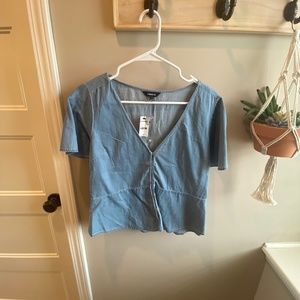 NWT Express Denim Crop Top - Size M